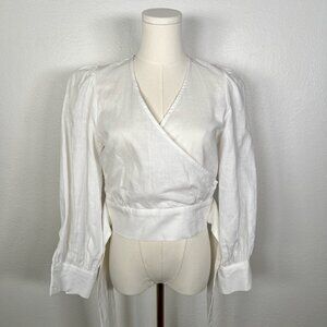 Deluc White Blouse with Tie - Size XS